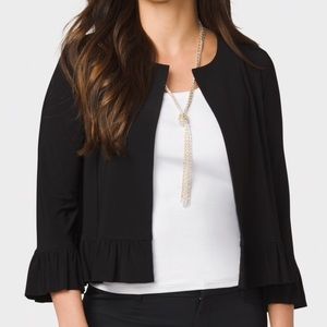 Roz & Ali Black ruffle detail dress jacket